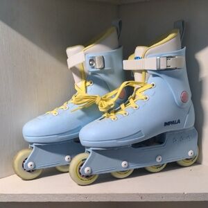 Impala Light Blue Roller Skates with Yellow Accents